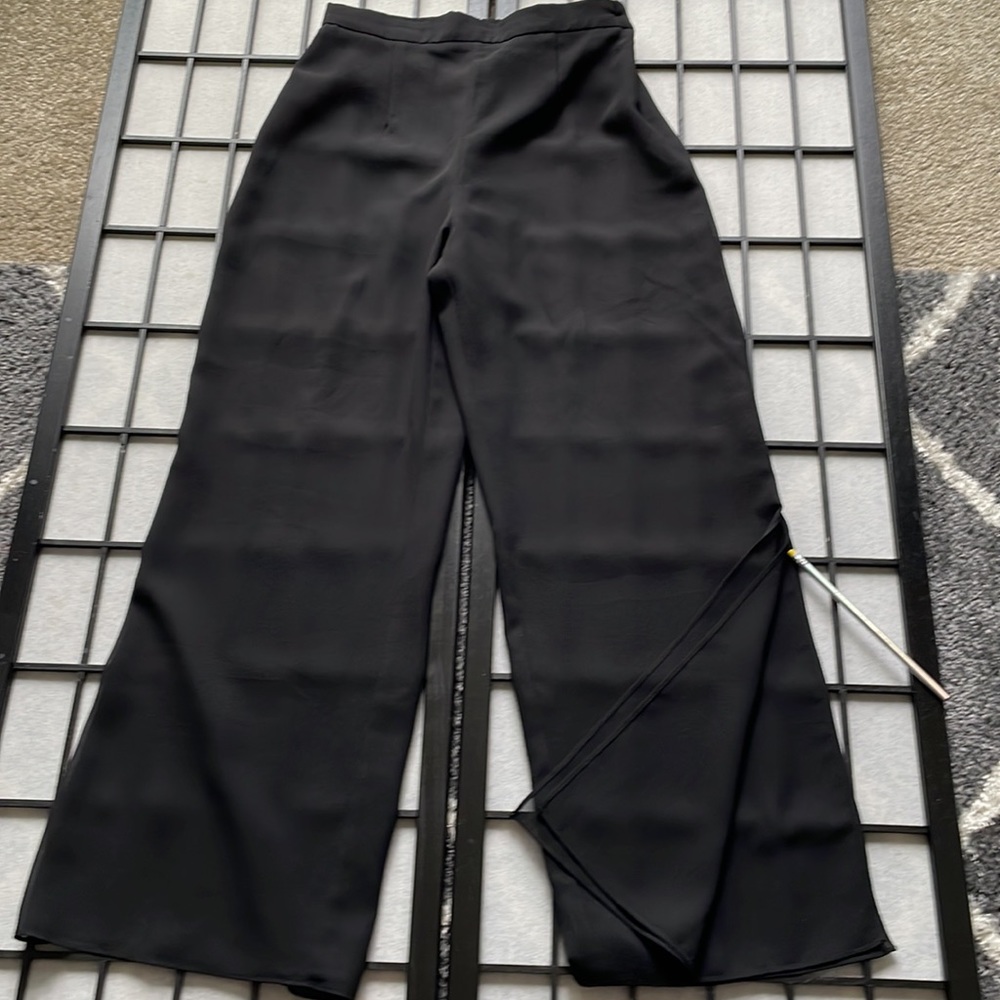 R & M Collection. Sheer Wide Leg Side Slitted Pants - Picture 3 of 13